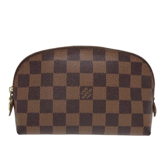 LOUIS VUITTON Damier Ebene Pochette Cosmetic PM Pouch N47516 LV Auth 82976 - Picture 1 of 14
